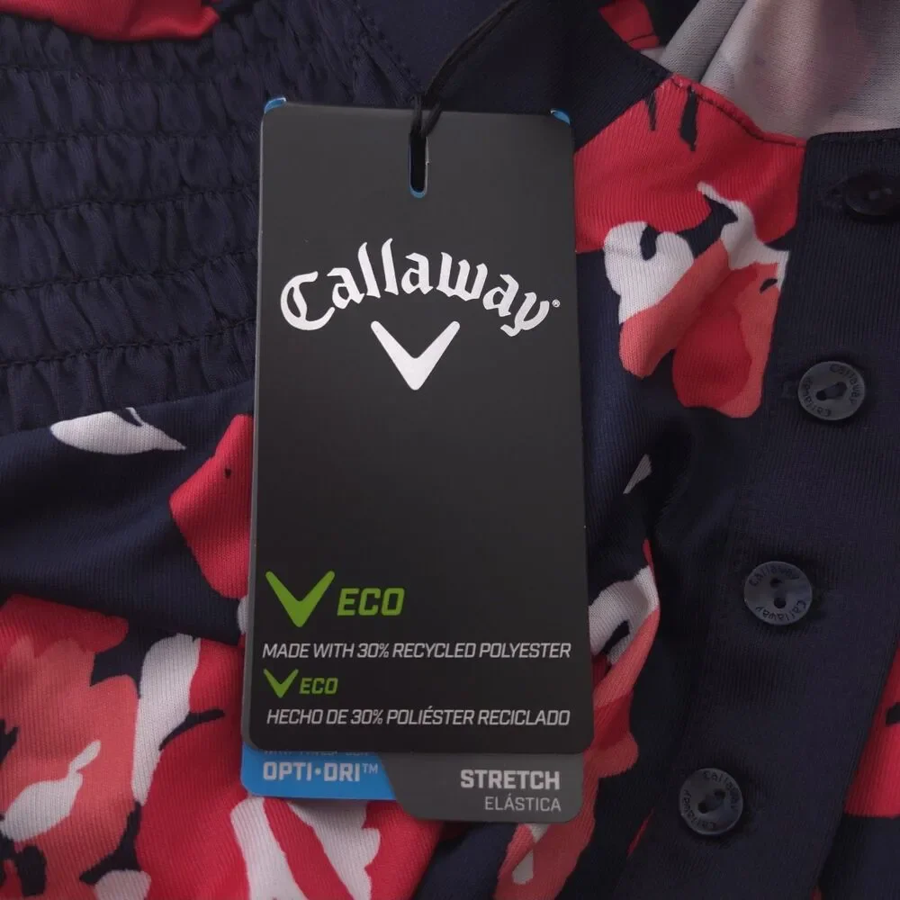 Callaway Sleevelss Floral Peacoat Navy Red Shirt Womens XL - Picture 9 of 10